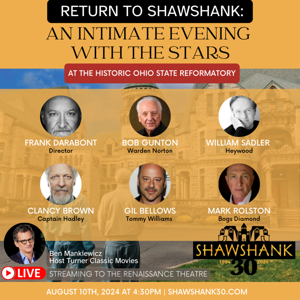 BONUS PANEL for Shawshank30 at the Ohio State Reformatory featuring 6 of the actors from The Shawshank Redemption Movie 30th Anniversary Mansfield Ohio August 9-11, 2024